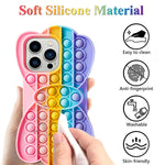 For Iphone 13 Pro Case Fidget Pop Toys Cute Butterfly Phone Case Rainbow Push Bubble Soft Silicone Fidget Cover For Girls Kids Women Relieve Stress Shockproof Cases For Iphone 13 Pro 6 1 Macaron