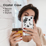 Cutebe Cute Clear Crystal Case For Iphone 13 6 1 Inch 2021 Released Shockproof Series Hard Pc Tpu Bumper Yellow Resistant Protective Cover With Design For Women Girls Black