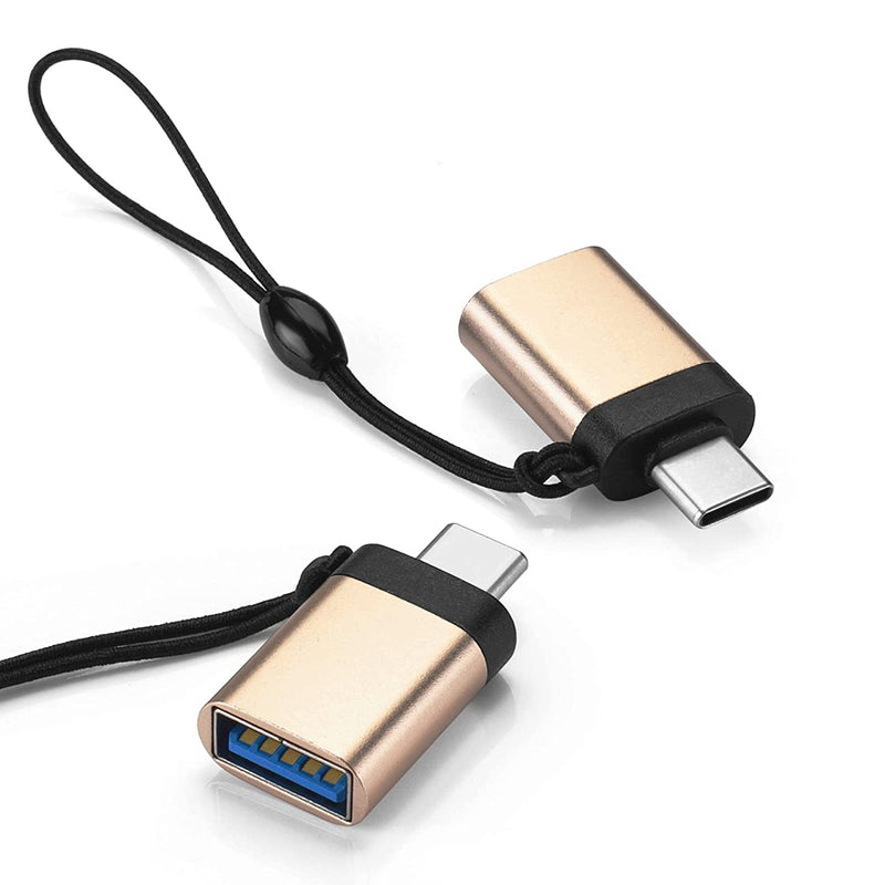 New Usb C To Usb Adapter 2 Pack Gold Usb C To Usb 3 0 Adapter Thunderbol