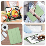 New Ipad Pro 12 9 Case 20215Th Gen With Pencil Holder Support Ipad 2Nd Pencil Charging Pair Trifold Stand Smart Case With Soft Tpu Back Auto Wake Sle