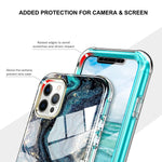 Hocase Iphone 12 Case With Screen Protector Unique Design Shockproof Soft Tpu Back Hard Front Full Body Protective Case For Iphone 12 Iphone 12 Pro 6 1 Display 2020 Blue Drift Sand