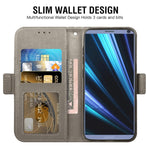 New For Sony Xperia 10 Plus Wallet Case And Tempered Glass Scr