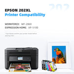 Ink Cartridge Replacement For Epson 202 Xl 202Xl T202Xl For Expression Home Xp 5100 Workforce Wf 2860 Printer New Upgraded Chips 2 Black 1 Cyan 1 Magenta 1