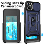 Lsgtt Case For Iphone 13 Pro Max With Belt Clip Holster Slide Camera Cover Kickstand Two Screen Protector Built In 360 Rotate Ring Stand Car Mount Supported Dustproof Blue Iphone 13 Pro Max