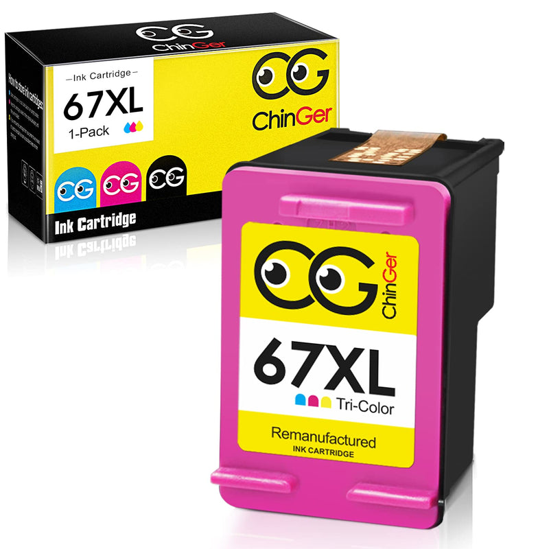 Chinger 67 Ink Cartridge Replacement For Hp 67Xl 67 Ink Cartridges For Hp Deskjet 2732 2755 Deskjet Plus 4152 4155 4158 Envy 6052 6075 6058 Printer 1 Tri Color