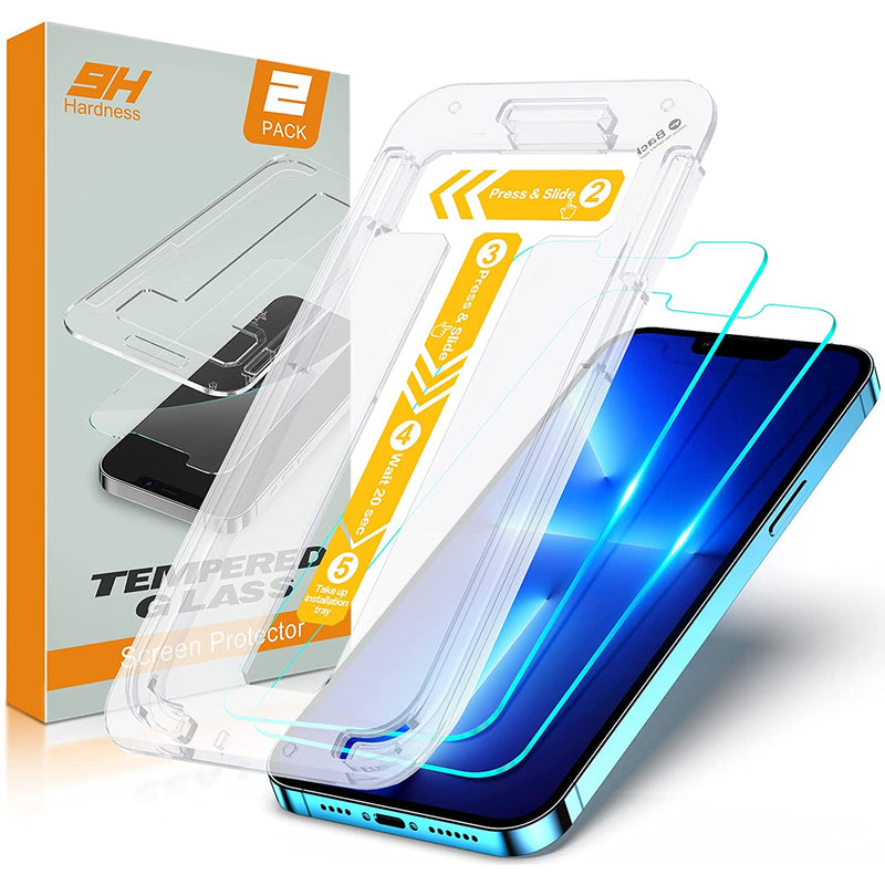 Stoon Tempered Glass Screen Protector Compatible With Iphone 13 Pro Max 6 7 Inch Bubble Free Installation Tray 9H Hardness Shatter Scratch Proof 0 33Mm Clear Tempered Glass Film 2 Pack