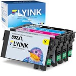 Ink Cartridge For Epson 802 T802 802Xl T802Xl With Workforce Pro Wf 4720 Wf 4730 Wf 4740 Wf 4734 Ec 4020 Ec 4030 Ec 4040 Printers4 Pack