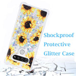 New Glitter Case Replacement For Lg Stylo 6 Glitter Floral Case Clear Blin