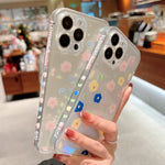 Leobella Iphone 13 Pro Max Case Cute Clear Floral Cover For Women Girl Raised Full Camera Protection Soft Tpu Shockproof Flowers Square Cases For Iphone 13 Pro Max 5G 6 7 Inch Color B