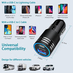 Usb C Car Charger Adapter 2 Port Pd Qc Fast Automobile Charger Car Phone Charger Compatible For Iphone 13 Iphone 13 Pro Max Iphone 13 Mini Iphone 12 Pro Max Iphone 11 Iphone Xr Iphone Se Xs X 8 2 Pack