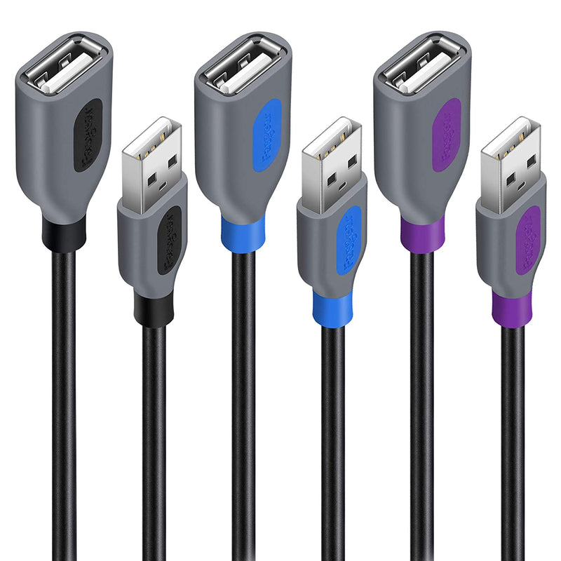 New Usb Extension Cable 3 Pack 3Ft Usb 2 0 Type A Male To Female Extender