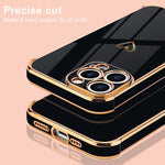 Lafunda Compatible With Iphone 13 Pro Max Case Cute Love Heart Plating Cases For Women Girls Raised Reinforced Golden Edge Thin Shockproof Tpu Silicone Bumper With Camera Protective Phone Cover Black