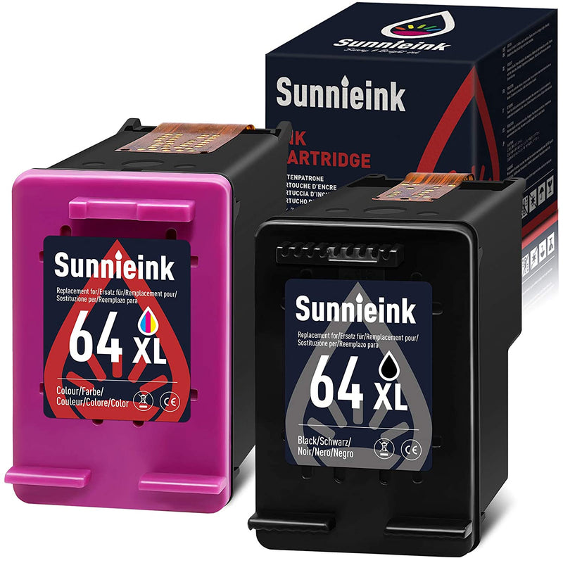 Ink Cartridge Replacement For Hp 64Xl 64 Xl Black Color 2 Pack For Envy Photo 7100 6255 7855 7155 7800 7858 6222 7164 6252 7134 7830 7864 6230 6220 6234 7120 En