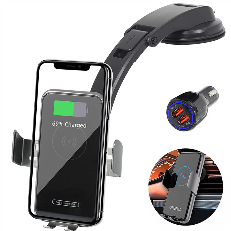 Wireless Car Phone Holder Mount Charger 15W Dayedz Auto Clamping Air Vent Dashboard Qi Charger Qc3 0 Car Charger Compatible With Iphone 12 11 Pro Xs Xr X 8 Series Galaxy S20 S10 S10 S9 Note 20 10