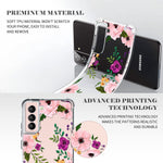 Clear Floral Case For Samsung Galaxy S22 Soft Flexible Tpu Shockproof Protective Cover Case For Women Girls Floral Pattern Galaxy S22 Case 6 06 Inch Floral Mix