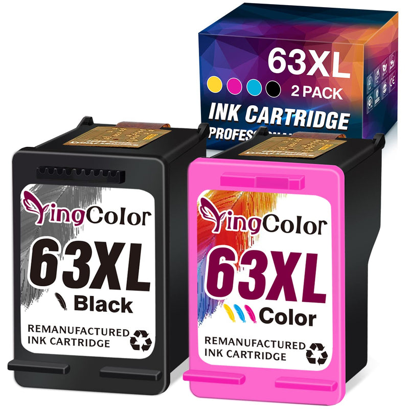 63 Ink Cartridge Replacement For Hp 63Xl 63 Xl For Officejet 3830 5255 5258 Envy 4520 4512 4513 4516 Deskjet 1112 1110 3630 3632 3634 2130 2132 Printer 1 Black