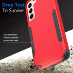 Lfurxzek For Samsung Galaxy S22 Plus Case Heavy Duty Tough Rugged Military Lightweight Slim Shockproof Protective Full Body Protection Shockproof Silicone Case For Samsung S22 Plus 6 6 Inch Red Black