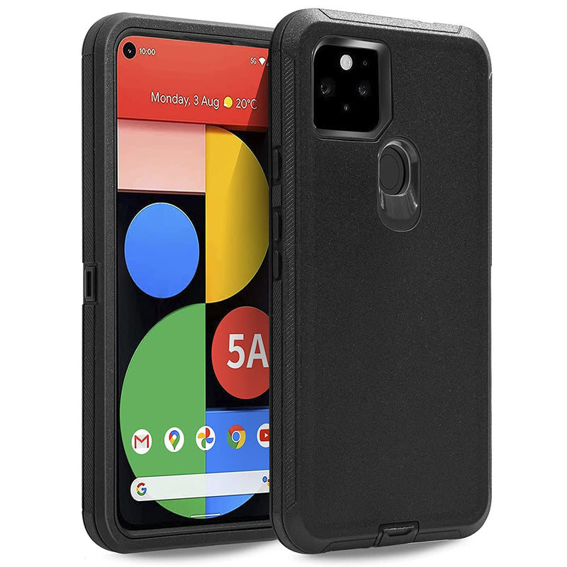 Case For Pixel 5A 5G Anloes For Google Pixel 5A 5G Phone Case Heavy Duty Shockproof Dustproof Protection 3 In 1 Rugged Defender Protective Bumper Case Cover For Google Pixel 5A 2021 Black