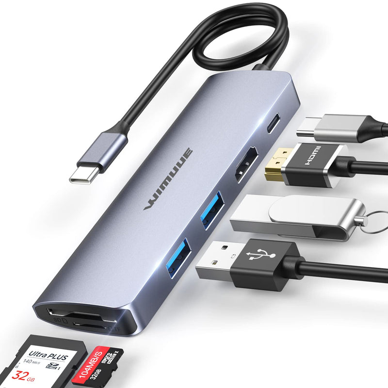 New Usb C Hub 7 In 1 Usb 3 0 Hub Multiport Adapter Compatible With Thunde
