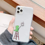 Guppy Compatible With Iphone 13Pro Max Funny Dinosaur Case Cute Animals Embossed Pattern Flexible Soft Tpu Rubber Slim Lightweight Cover Shock Absorption Protective Bumper 6 7 Clear Ql3439 I13Pm 2