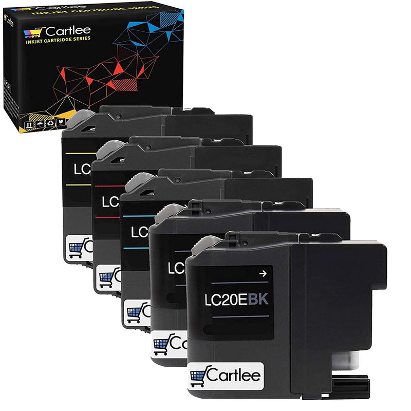 Set Of 5 Super High Yield Ink Lc20E Lc 20E Cartridges Replacement For Mfc J5920Dw Multifunction Printer 2 Black 1 Cyan 1 Magenta 1 Yellow Lc20Ebk Lc20Ec Lc