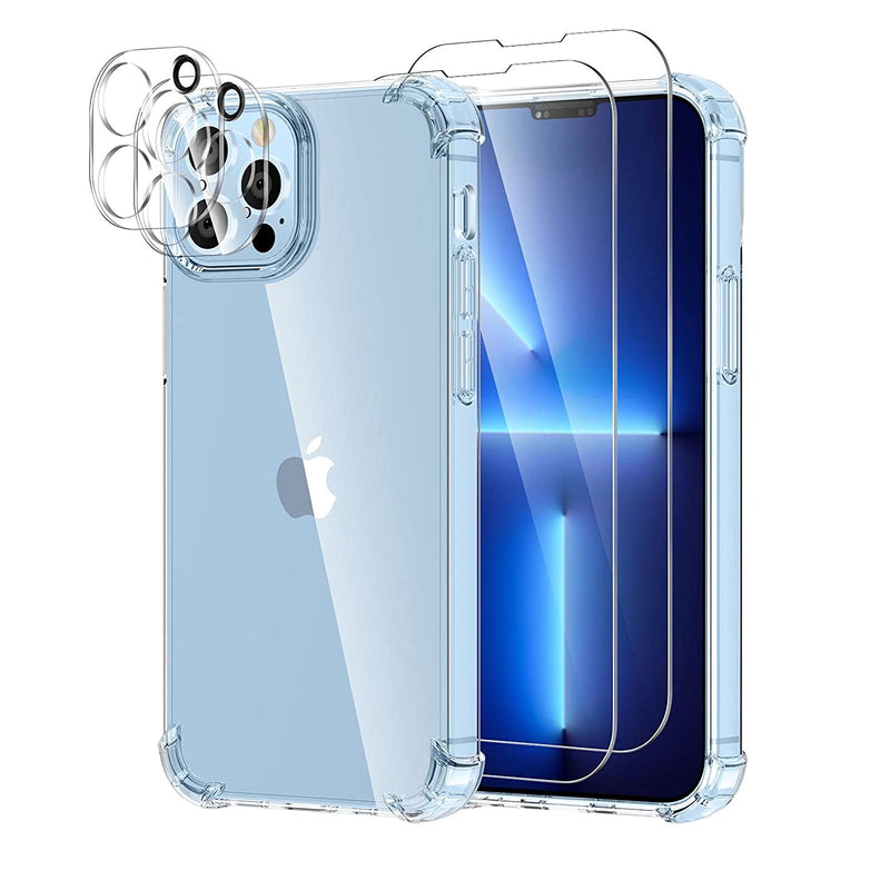 Kswous Clear Case For Iphone 13 Pro Max 6 7 Inch With Screen Protector2 Pack Camera Lens Protector2 Pack Soft Protective Case For Women Girls Cute Shockproof Coverclear