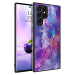 Duedue Designed For Samsung Galaxy S22 Ultra 5G Case Glow In The Dark Nebula Space Slim Hybrid Hard Pc Cover Anti Slip Shockproof Full Protective Phone Case For Samsung S22 Ultra 6 8 Purple Black
