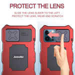 Jvnvlki Metal Case For Iphone 13 Pro Max Heavy Duty Full Body Protection Support Wireless Charge Flim Screen Protector With Lens Cover Strip And Built In Stand Kit For Outdoor Sports Hikingred
