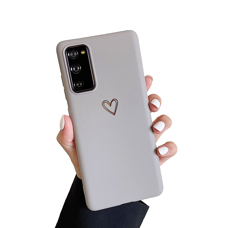 Defbsc Case For Samsung Galaxy S20 Fe Case Fashion Cute Love Heart Shape Silicone Case Shockproof Soft Tpu Back Cover Protective Case With Heart Pattern For Samsung Galaxy S20 Fe Gray