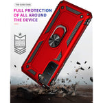 Korecase Compatible With Samsung Galaxy S21 Fe 5G Case Extreme Protection Dual Layer With 360 Degree Rotating Ring Kickstand Red