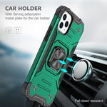 Ook Shockproof Case For Iphone 13 Pro Max Dropproof Protective Heavy Duty Dark Green Case Magnetic Car Mount Ring Kickstand Case For Iphone 13 Pro Max 6 7 Inch