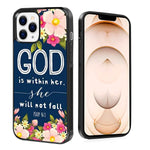 Jinxiuss Phone Case For Iphone 13 Pro Max With Bible Verse God Christian Black Slim Rubber Frame Full Body Protection Cover Case For Iphone 13 Pro Max Drop Protection
