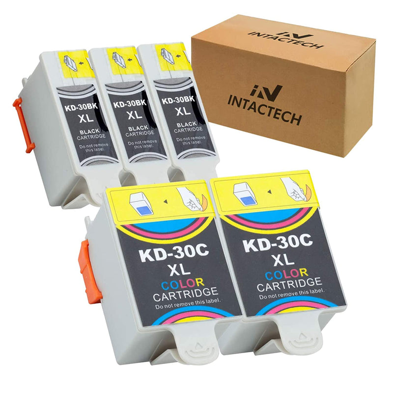 Intactech Compatible With Kodak 30 30Xl Esp C315 C310 Ink Cartridges 5 Combo Pack 3 Black 2 Color Work For Kodak Esp 3 2 C315 C310 1 2 C110 Esp Office