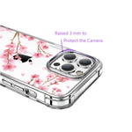 Heyorun Cherry Blossom Clear Case Fit For Iphone 13 Pro 6 1 Inches 2021 Cherry Blossoms Girls And Women Floral Back Case Cover Pink Flower Transparent Flexible Tpu Bumper Shockproof Protective Case