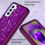 Coolwee Full Protective Case For Galaxy S22 5G Heavy Duty Hybrid 3 In 1 Rugged Shockproof Women Girls For Samsung Galaxy S22 6 1 Inch Dark Purple