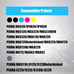 5 Pack Compatible Canon Pgi 225 Cli 226 Ink Cartridge Pgi225Xl Cli226Xl Used For Pixma Mg5220 Mg6220 Mg5320 Mg6120 Mx882 Mg8220 Mx895 Mx882 Printer Pgbk Blac