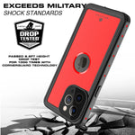 For Apple Iphone 13 Pro Waterproof Case Beastek Nre Series Shockproof Underwater Ip68 Case With Built In Screen Protector Full Body Rugged Protective Cover For Iphone 13 Pro 6 1 Inch Red