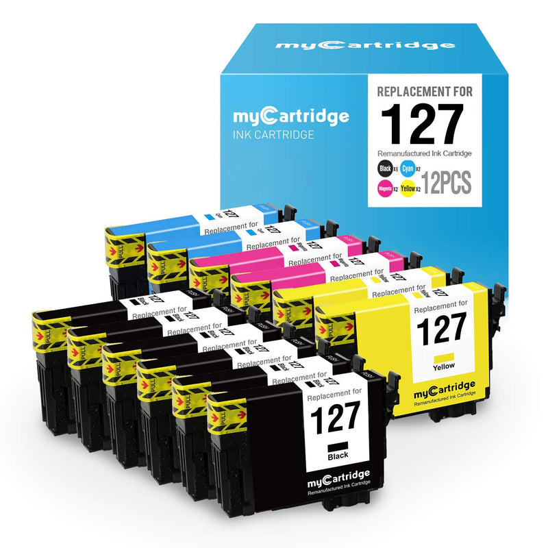 Ink Cartridge Replacement For Epson 127 T127 Use With Workforce 435 520 Wf 3520 Wf 3530 Wf 3540 6Black 2Cyan 2Magenta 2Yellow 12 Pack