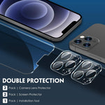 4 Pack Uniqueme 2 Pack Screen Protector Compatible For Iphone 12 Pro 6 1 Inch And 2 Pack Camera Lens Protector Tempered Glass 9H Easy Installation Frame No Bubble U Shaped Cutout Hd