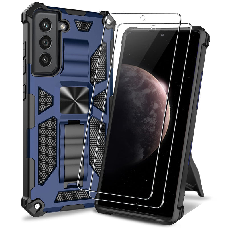 Compatible With Samsung Galaxy S21 Fe Case With Screen Protector Heavy Duty Rugged Case With Built In Kickstand Shockproof Anti Slip Phone Case For Samsung Galaxy S21 Fe 5G