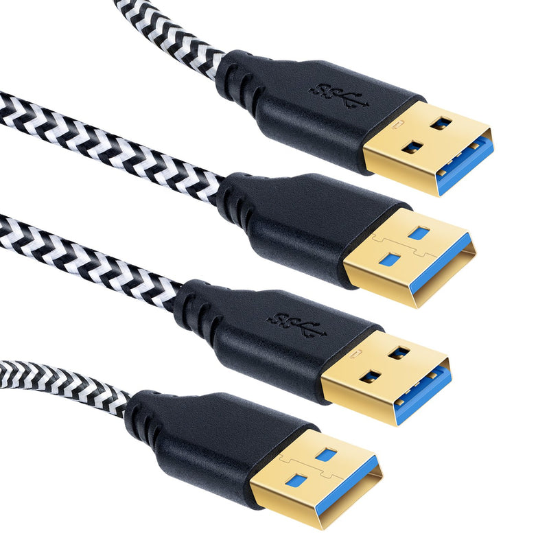 New Usb To Usb Cable Usb 3 0 Type A To Type A Cable 2 Pack Short Braided