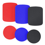 Hosnner Metal Plate Wrapped With Silicone For Magnetic Car Phone Holders 6 Pack 3 Rectangle And 3 Round Black Red Blue
