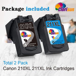 Ink Cartridge Replacement For Canon 210Xl 211Xl Pg 210Xl Cl 211Xl For Pixma Mx350 Mp280 Mx410 Mp250 Mx340 Mp495 Mx330 Mp240 Ip2702 Ip2700 Printer Black Tri Col