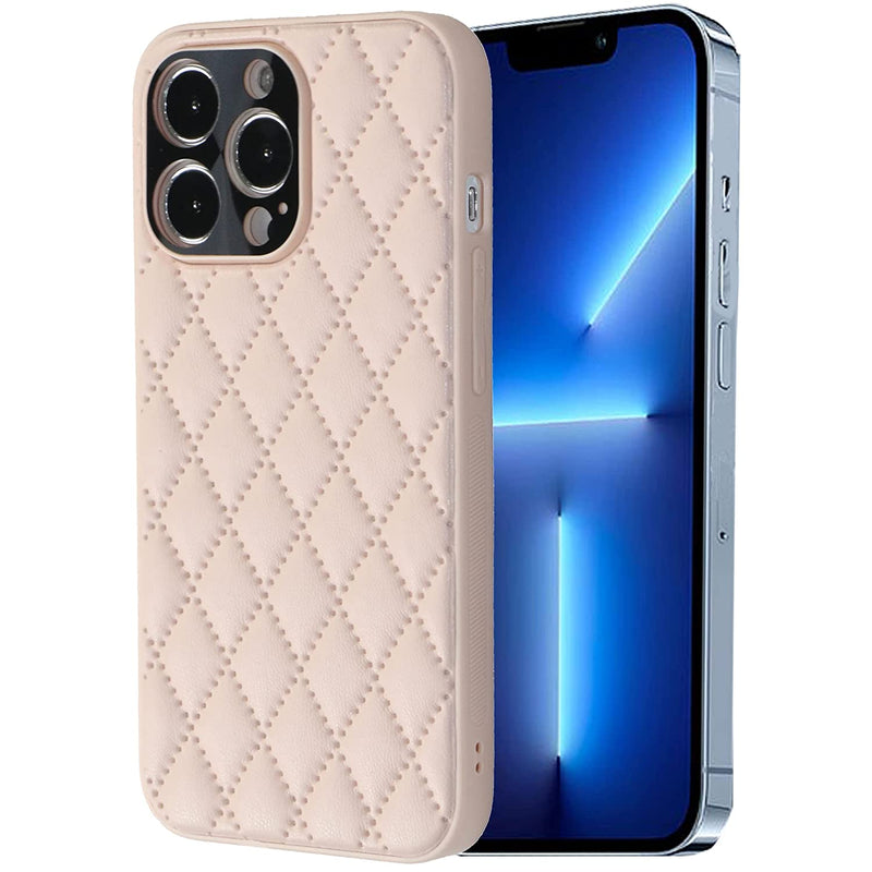Ivachell Compatible With Iphone 13 Pro Case Lattice Grid With Grace Fashion Soft 13Pro Plaid Cover Phone Cases For Women Girly 2021 6 1 Inch Pink