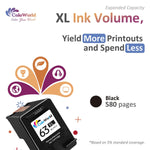 Ink Cartridge Replacement For Hp 63Xl 63 Xl Work With Envy 4520 3634 Officejet 3830 3831 5252 4650 5258 5255 Deskjet 3636 3630 1112 1110 3637 3639 Printer 1 Bl