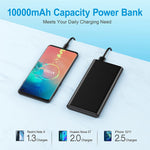 Slim Portable Charger Babaka 10000Mah Usb C Power Bank Ultra Compact Dual Outputs Micro Type C Usb Input External Cell Phone Battery Pack For Iphone 11 12 Samsung Galaxy And More