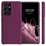 Kwmobile Tpu Silicone Case Compatible With Samsung Galaxy S21 Ultra Case Slim Phone Cover With Soft Finish Bordeaux Violet
