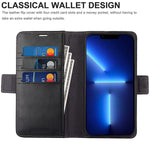 Malewolf Compatible With Iphone 13 Pro Case With Card Holder Genine Leather Rfid Blocking Kickstand Card Slots Wallet Case Magnetic Shockproof Flip Folio Phone Cover For Iphone 13 Pro 6 1 Black