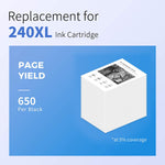 Ink Cartridge Replacement For Canon 240Xl Black 240 Xl Pg 240 Use With Pixma Mg3620 Mg3600 Mg3520 Mg3220 Ts5120 Mx452 Mx472 2 Pack