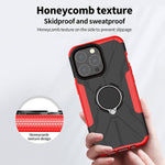 Hikerclub Armor Case For Iphone 13 Pro Max Case Tough Double Layer Hard Pc Back Soft Silicone Bumper Shockproof Case With 360 Rotatable Ring Holder Magnetic Kickstand Red